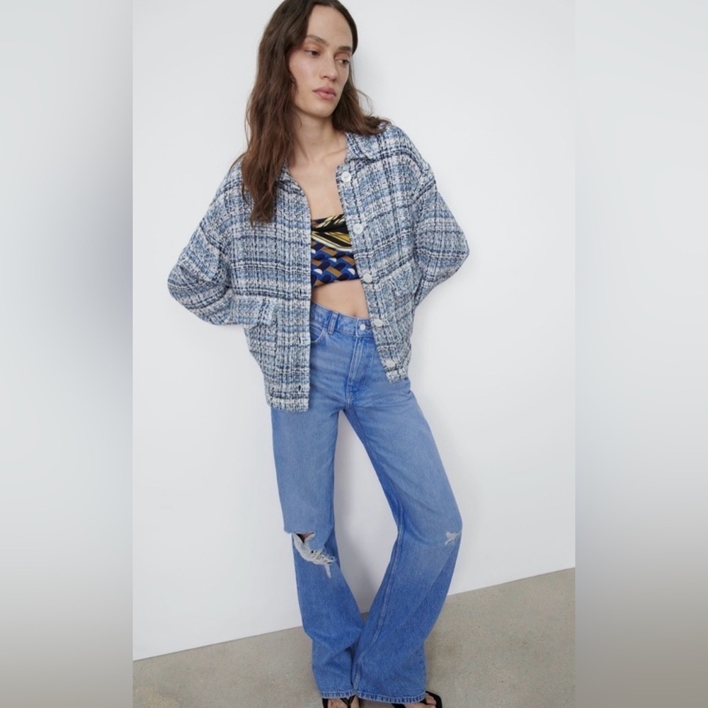 Zara Tweed Light Weight Button Jacket